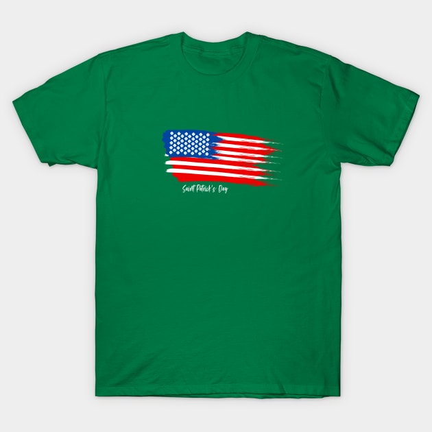 American Flag Saint Patrick's Day T-Shirt by smartrocket